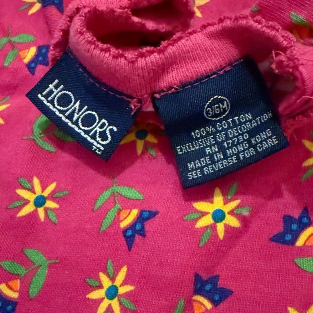 Y2K Pink Floral Baby Onesie